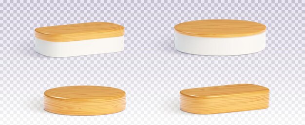 Podio redondo de madera de 3d Pedestal de exhibición de productos