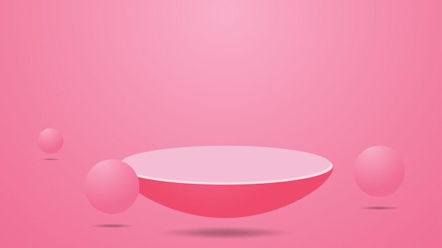 Podio sobre un fondo rosa