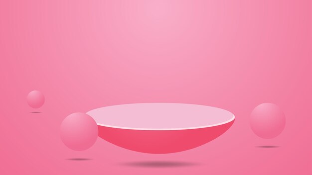 Podio sobre un fondo rosado