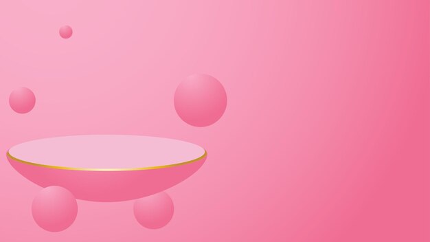 Podio sobre un fondo rosado
