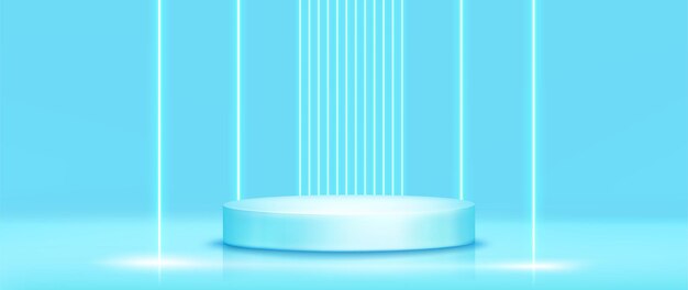 Podium circular de exhibición de productos con hologramas