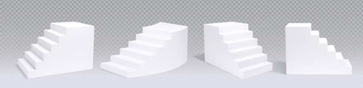 Vector gratuito podium de escaleras blancas en 3d escenario o plataforma de exhibición