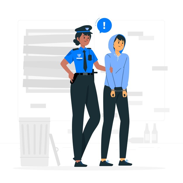 Policía arrestando ilustración de concepto criminal