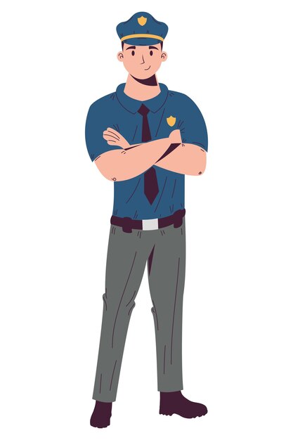 policía trabajador profesional masculino