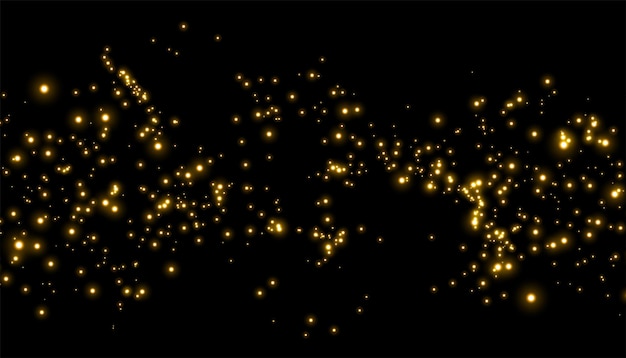 polvo brillante y dorado en fondo oscuro