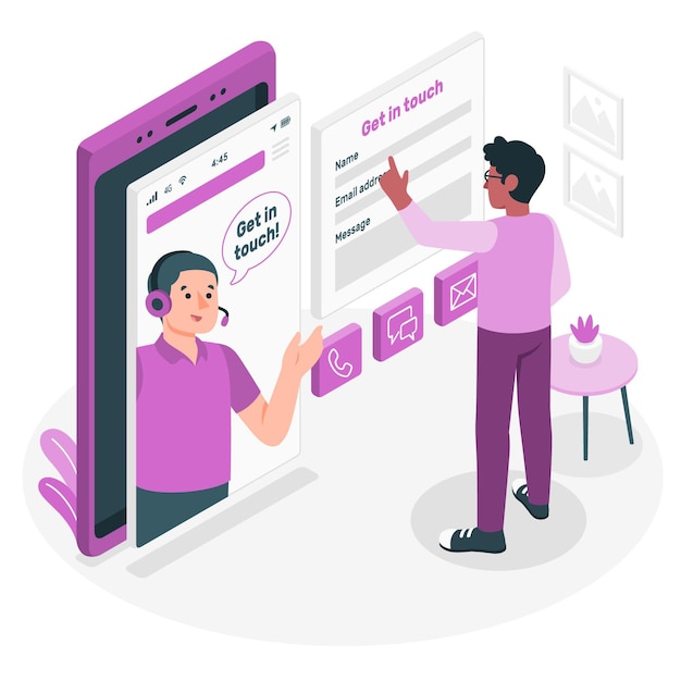 Vector gratuito póngase en contacto con la ilustración del concepto