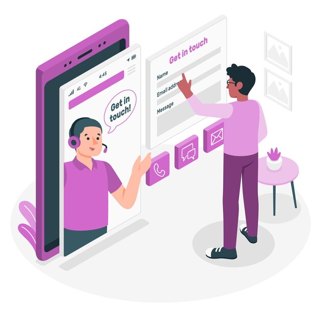 Póngase en contacto con la ilustración del concepto