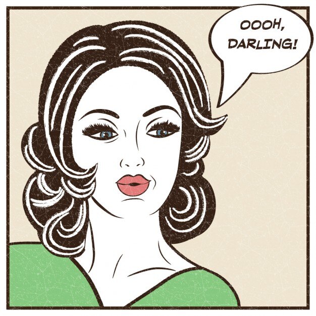 Pop art ilustración de la muchacha con la burbuja del discurso