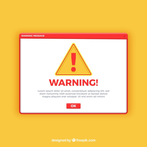 Pop up de precaución moderno con diseño plano