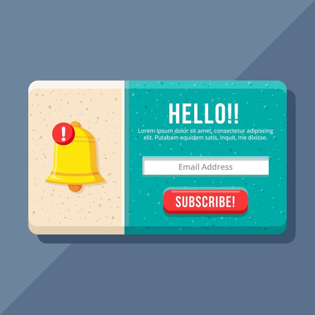 Pop up de suscripción de diseño plano