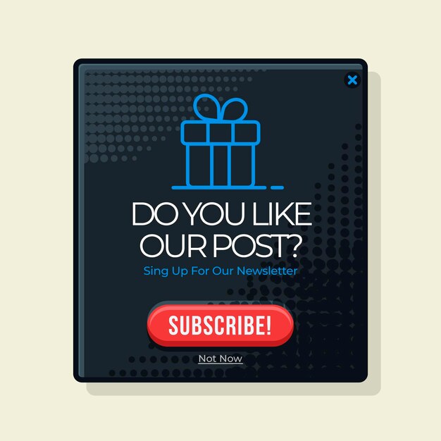 Pop up de suscripción de diseño plano