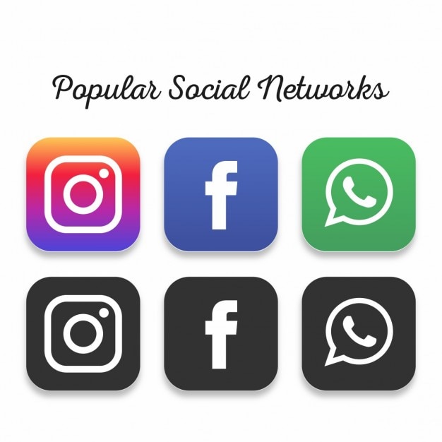 Populares iconos de redes sociales