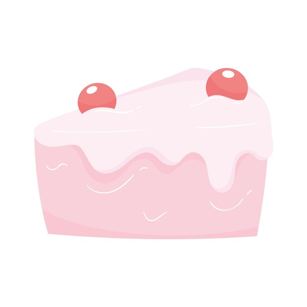 Porción de pastel de cumpleaños rosa