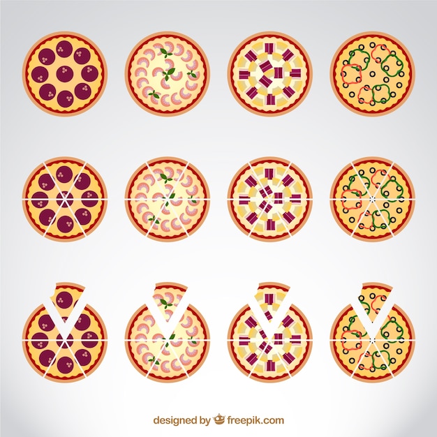 Vector gratuito porciones de pizza