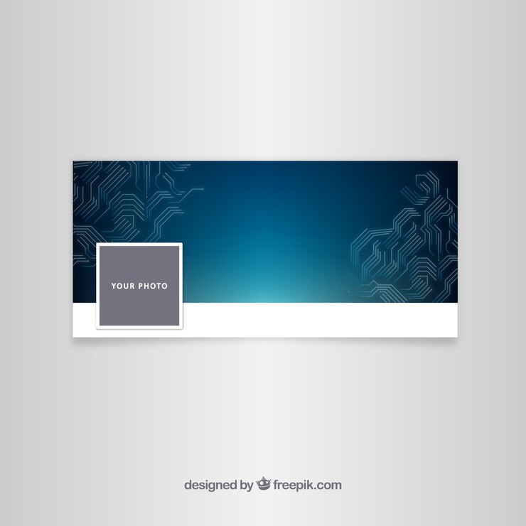 Vector gratuito portada azul de facebook con circuito