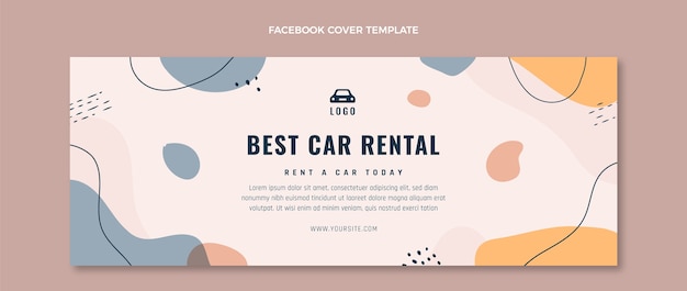 Vector gratuito portada de facebook de alquiler de coche perfecto dibujado a mano