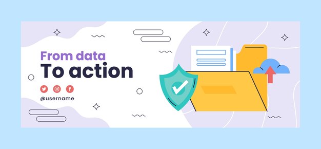 Portada de facebook de análisis de datos dibujada a mano