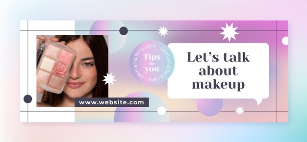Portada de facebook de artista de maquillaje degradado