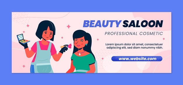 Portada de facebook de artista de maquillaje de textura dibujada a mano