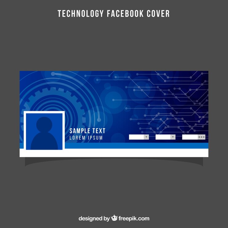 Vector gratuito portada de facebook azul tecnológica 