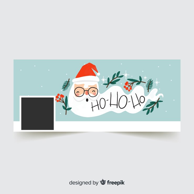Vector gratuito portada facebook barba larga santa claus