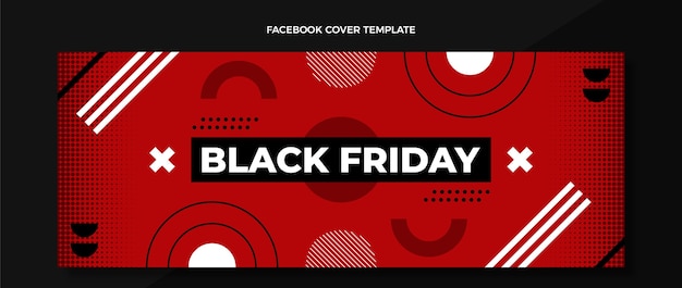 Vector gratuito portada de facebook de black friday en diseño plano