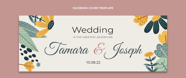 Portada de facebook de boda dibujada a mano