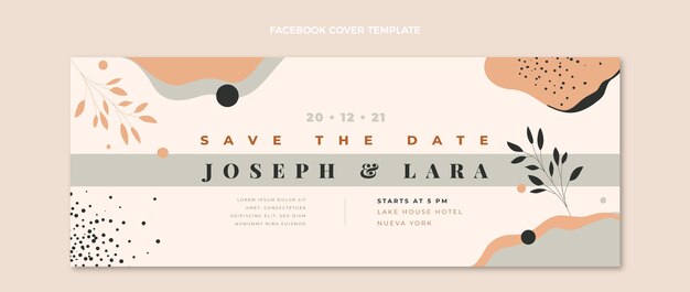 Portada de facebook de boda dibujada a mano