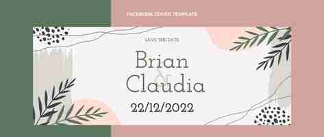 Vector gratuito portada de facebook de boda dibujada a mano