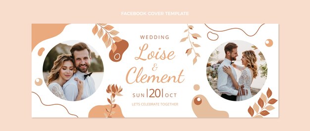 Portada de facebook de boda dibujada a mano