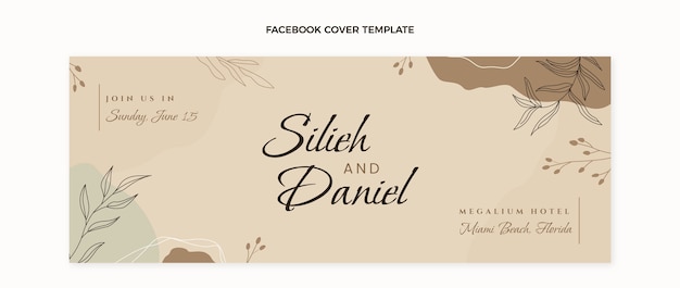 Vector gratuito portada de facebook de boda dibujada a mano