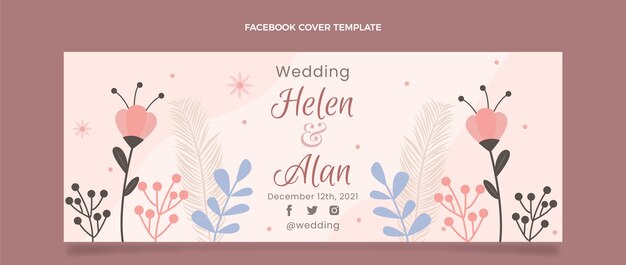 Portada de facebook de boda dibujada a mano