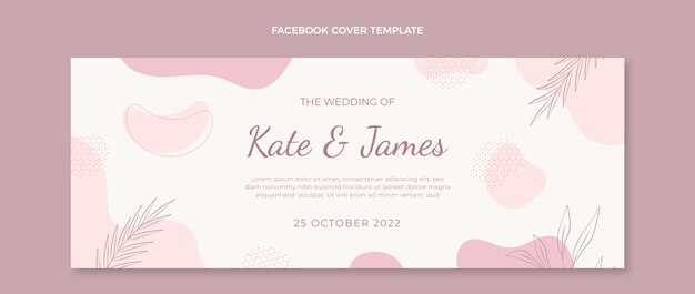 Vector gratuito portada de facebook de boda dibujada a mano