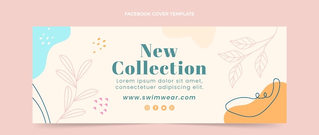 Portada de facebook boutique minimalista de diseño plano