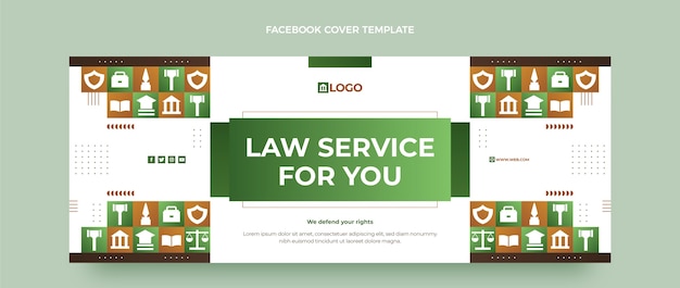 Vector gratuito portada de facebook de bufete de abogados de diseño plano