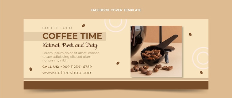Vector gratuito portada de facebook de cafetería minimalista