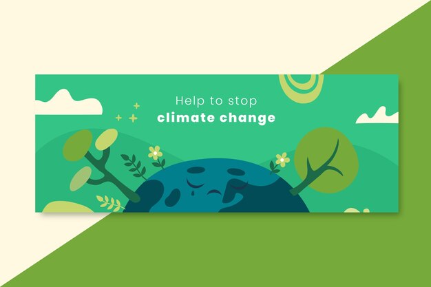 Portada de facebook de cambio climático dibujada a mano