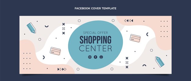 Portada de facebook de centro comercial dibujada a mano