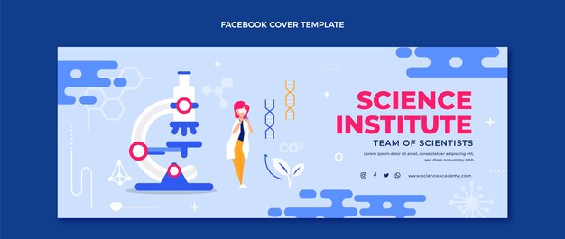 Portada de facebook de ciencia de diseño plano
