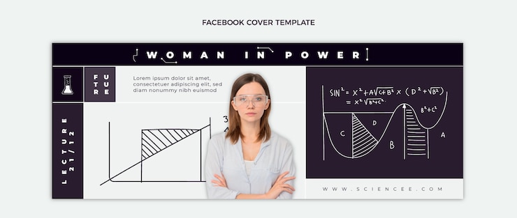 Vector gratuito portada de facebook de ciencia plana