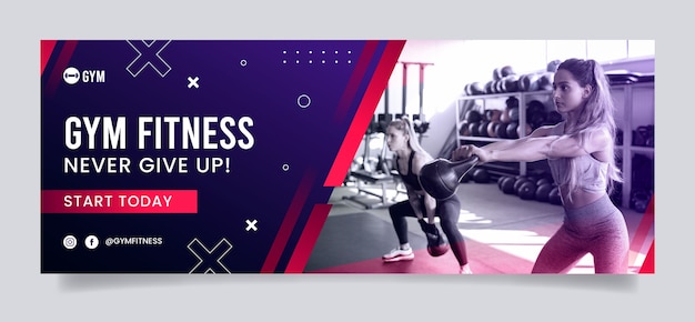 Portada de facebook de clase de gimnasia degradada