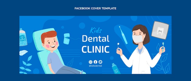 Portada de facebook clínica dental dibujada a mano