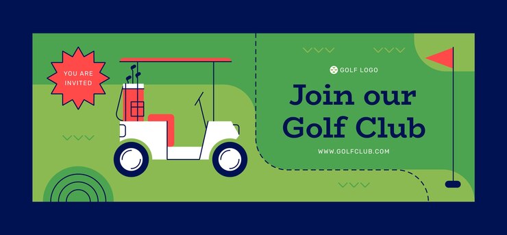 Vector gratuito portada de facebook de club de golf dibujada a mano
