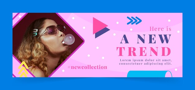 Portada de facebook de colección de moda de diseño plano