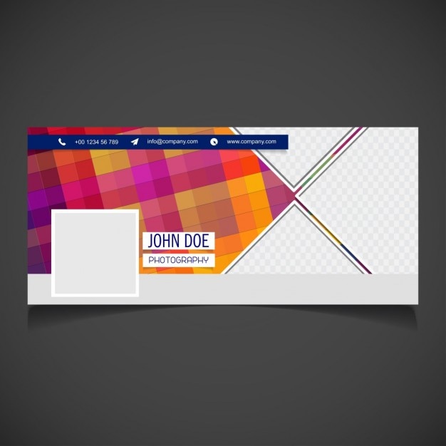 Portada de facebook de colores en diseño plano 