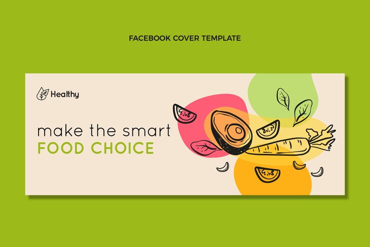 Vector gratuito portada de facebook de comida dibujada a mano