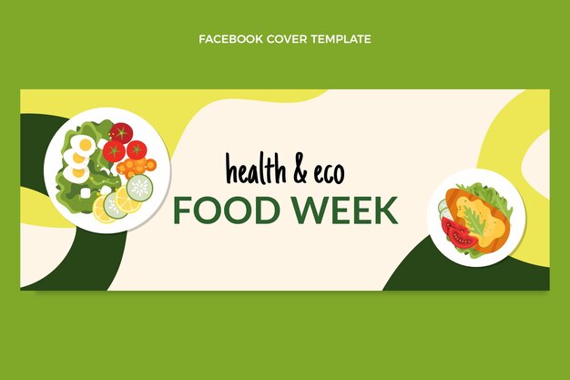 Portada de facebook de comida plana