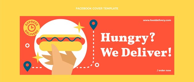 Portada de facebook de comida plana