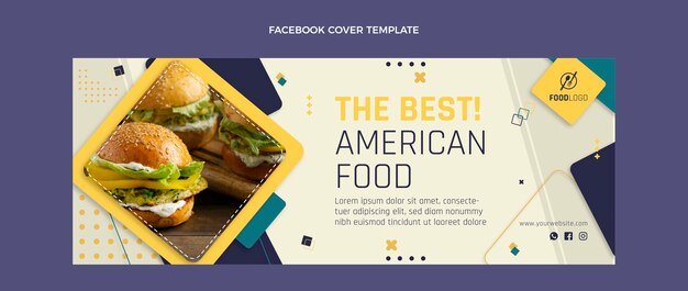 Portada de facebook de comida plana