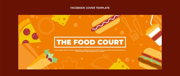 Portada de facebook de comida plana
